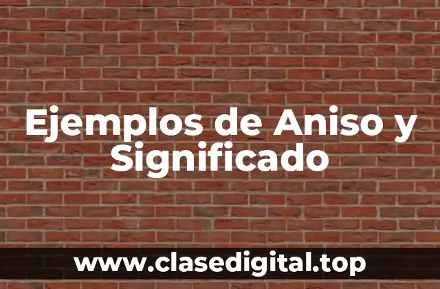 Ejemplos de Aniso y Significado