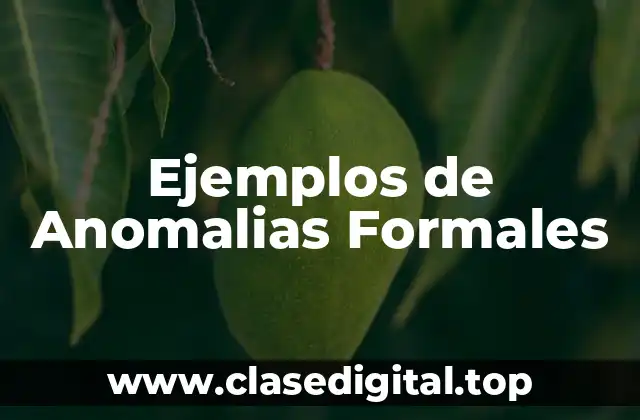 Ejemplos de Anomalias Formales