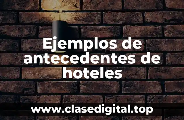 Ejemplos de antecedentes de hoteles