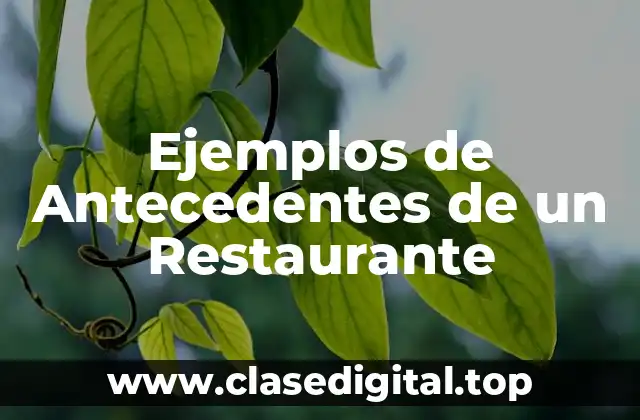 Ejemplos de Antecedentes de un Restaurante