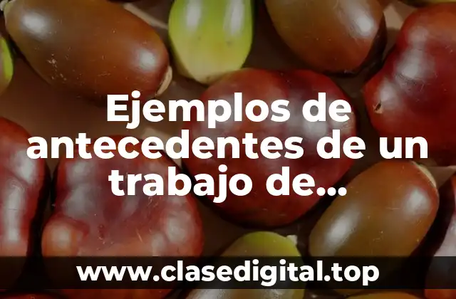 Ejemplos de antecedentes de un trabajo de investigación