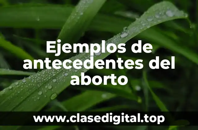 Ejemplos de antecedentes del aborto