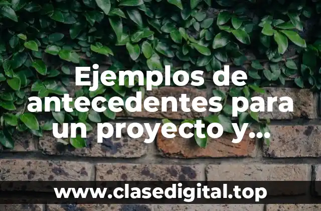 Ejemplos de antecedentes para un proyecto y Significado
