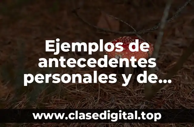 Ejemplos de antecedentes personales y de salud