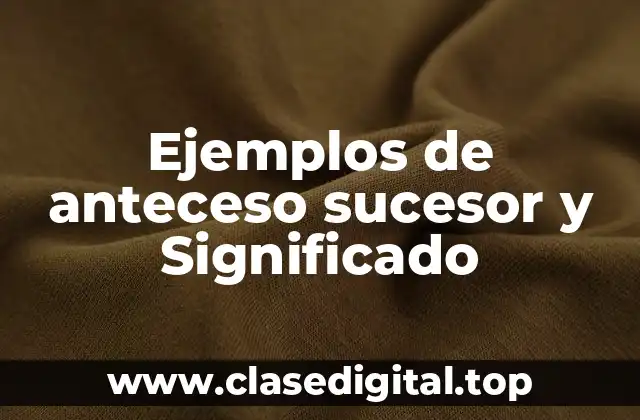 Ejemplos de anteceso sucesor y Significado