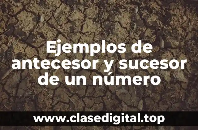 Ejemplos de antecesor y sucesor de un número