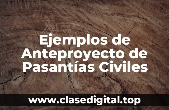 Ejemplos de Anteproyectos de Pasantías Civiles