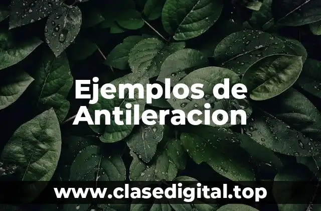 Ejemplos de Antileracion
