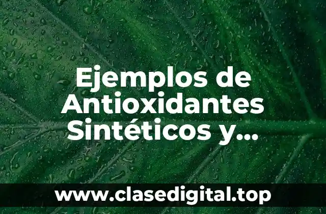 Ejemplos de Antioxidantes Sintéticos y Naturales