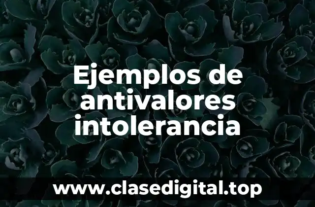 Ejemplos de antivalores intolerancia