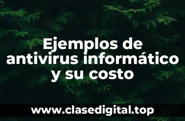 Ejemplos de antivirus informático y su costo