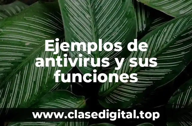 Ejemplos de antivirus y sus funciones