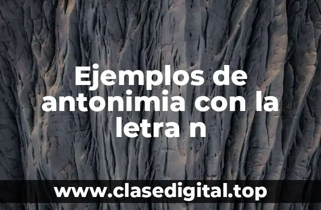 Ejemplos de antonimia con la letra n
