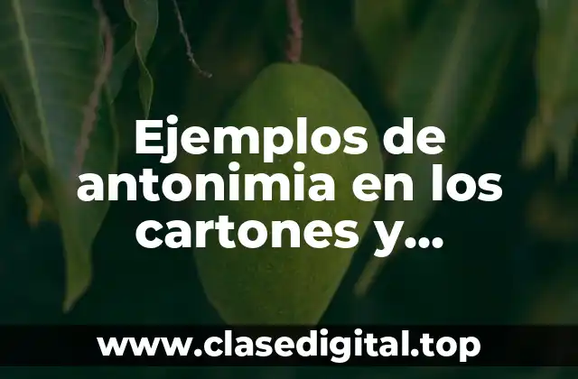 Ejemplos de antonimia en los cartones y Significado