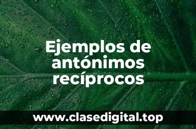 Ejemplos de antónimos recíprocos