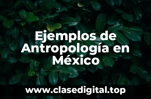 Ejemplos de Antropología en México
