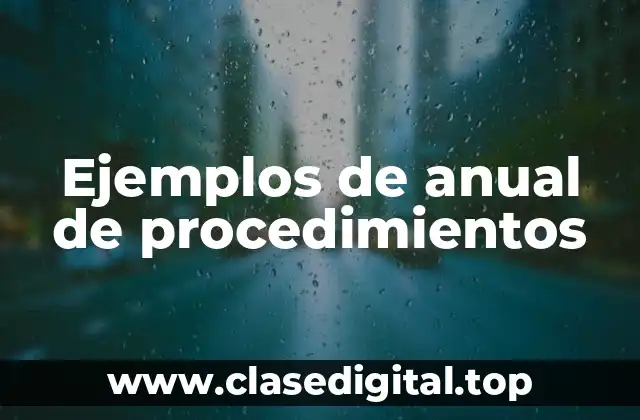Ejemplos de anual de procedimientos