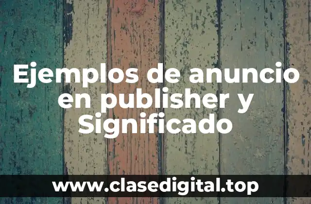Ejemplos de anuncios en publisher