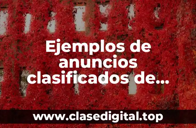 Ejemplos de anuncios clasificados de solicitud