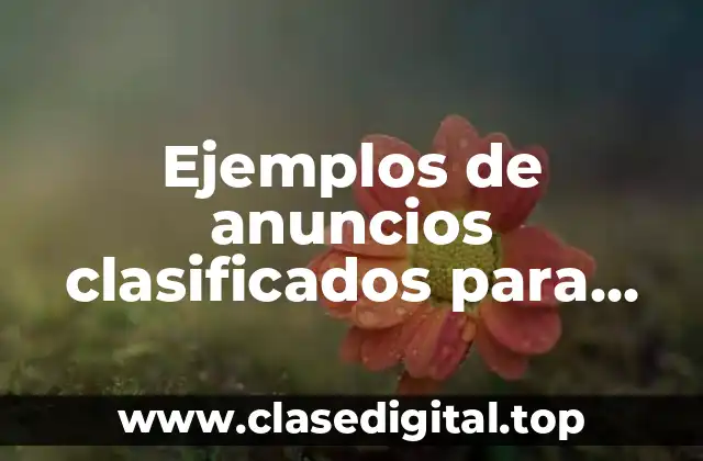 Ejemplos de anuncios clasificados para niños de primaria