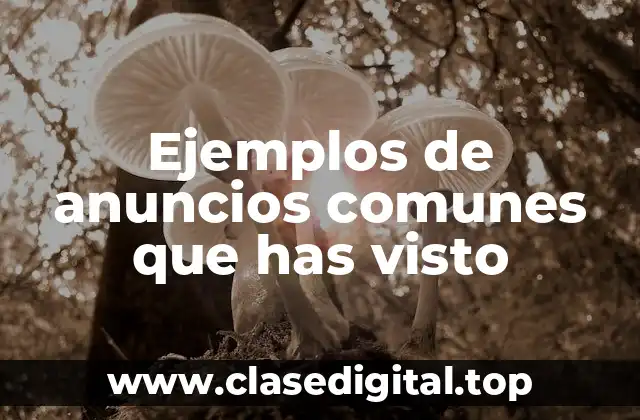 Ejemplos de anuncios comunes que has visto