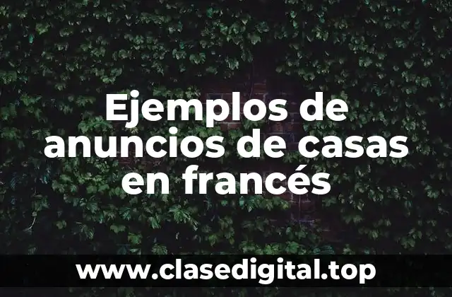 Ejemplos de anuncios de casas en francés
