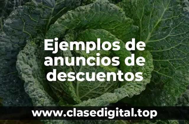 Ejemplos de anuncios de descuentos