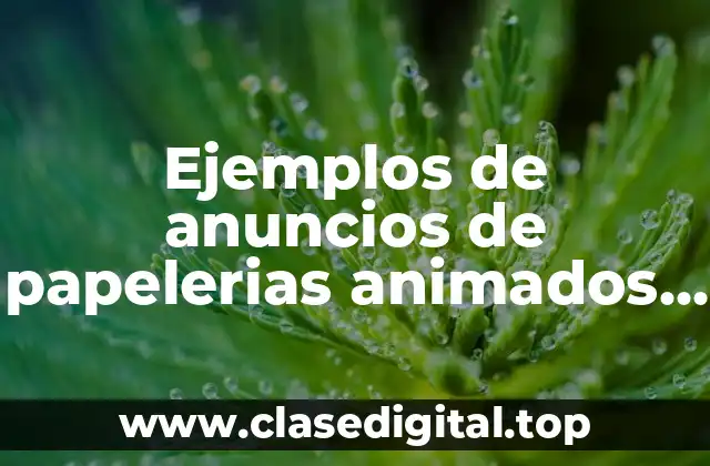 Ejemplos de anuncios de papelerías animados