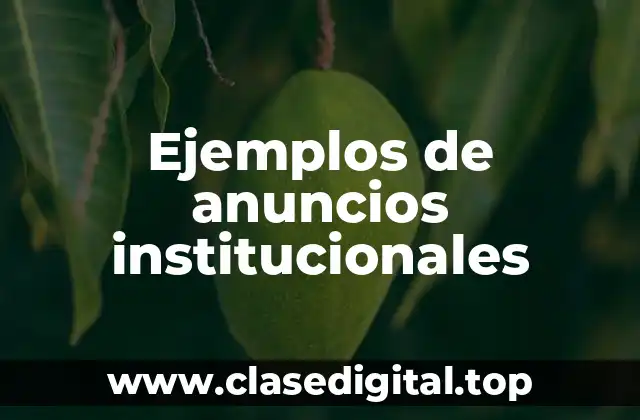 Ejemplos de anuncios institucionales