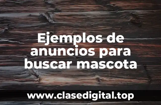 Ejemplos de anuncios para buscar mascota