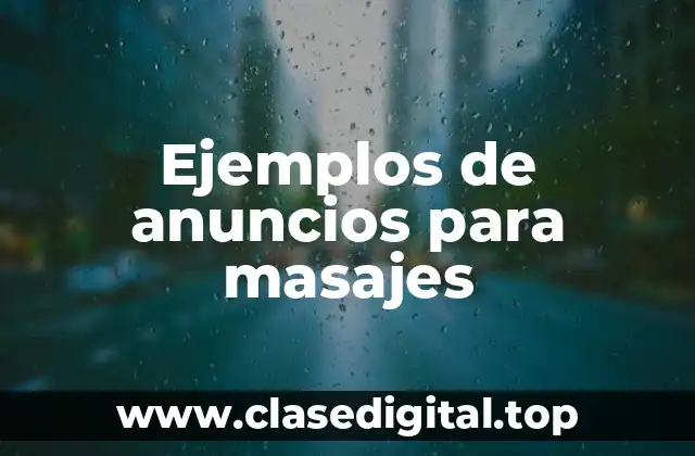 Ejemplos de anuncios para masajes