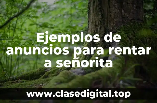Ejemplos de anuncios para rentar a señorita