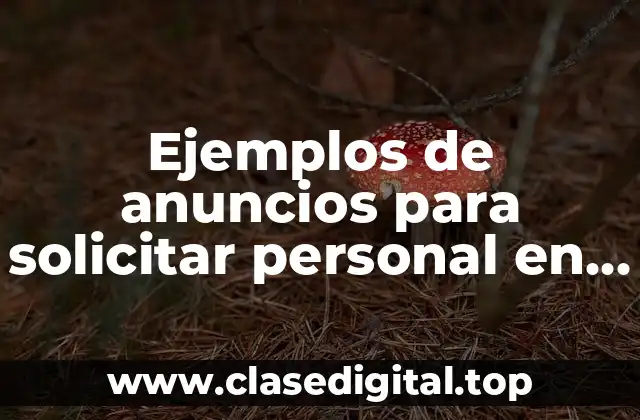 Ejemplos de anuncios para solicitar personal en una empresa exitosa