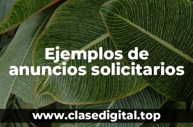Ejemplos de anuncios solicitarios