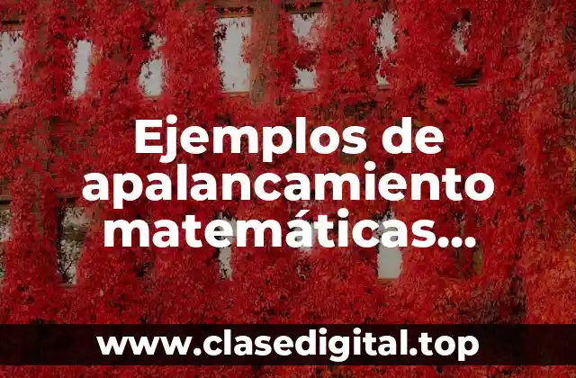 Ejemplos de apalancamiento matemáticas financieras y Significado