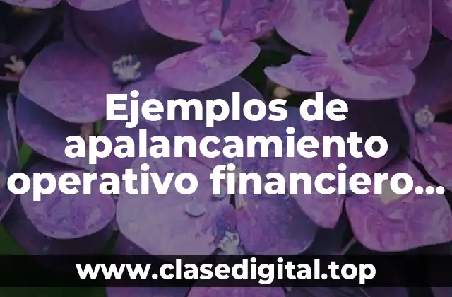 Ejemplos de apalancamiento operativo financiero y total