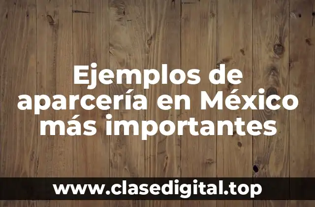 Ejemplos de aparcería en México más importantes