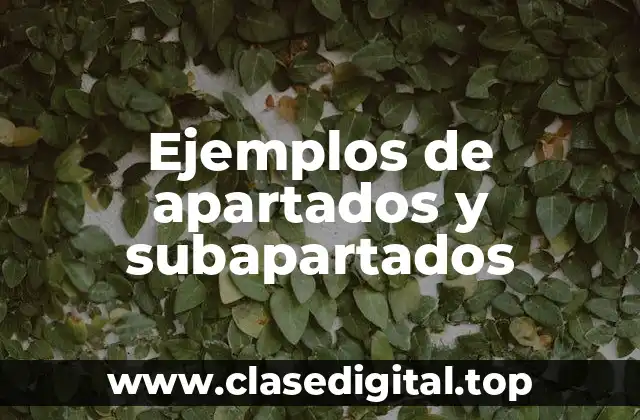 Ejemplos de apartados y subapartados