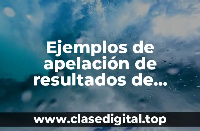 Ejemplos de apelación de resultados de evaluación de permanencia