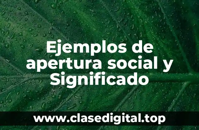 Ejemplos de apertura social y Significado