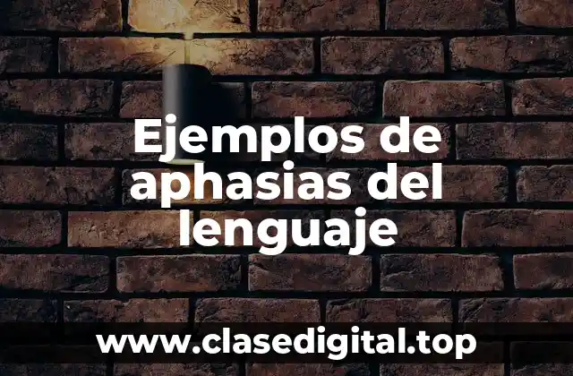 Ejemplos de aphasias del lenguaje