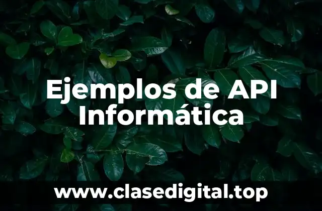 Ejemplos de API Informática