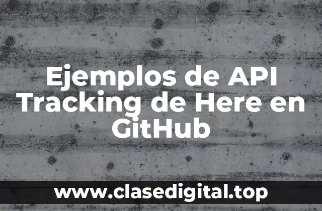 Ejemplos de API Tracking de Here en GitHub