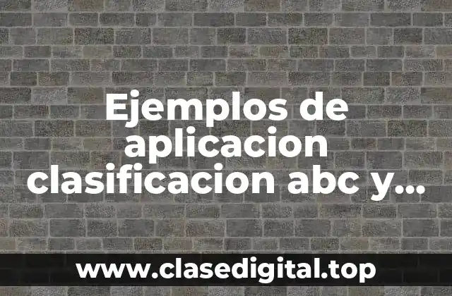 Ejemplos de clasificación ABC