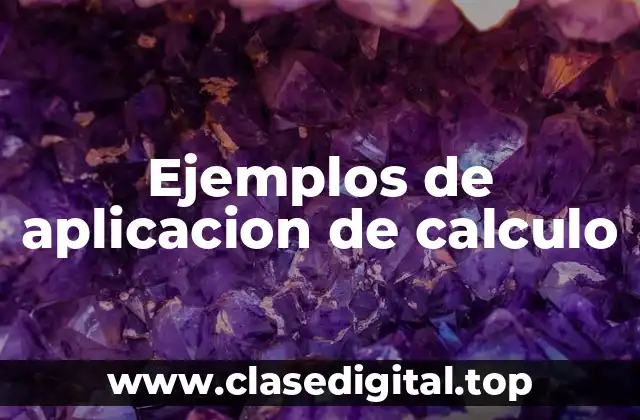 Ejemplos de aplicacion de calculo