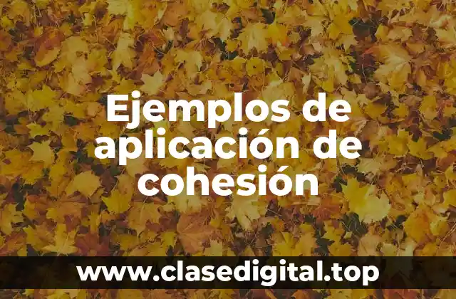Ejemplos de aplicación de cohesión