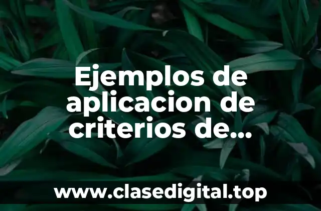 Ejemplos de aplicacion de criterios de evaluacion de argumentos