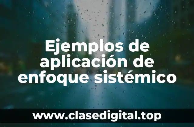 Ejemplos de aplicación de enfoque sistémico
