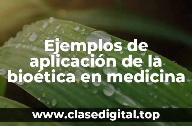Ejemplos de aplicación de la bioética en medicina