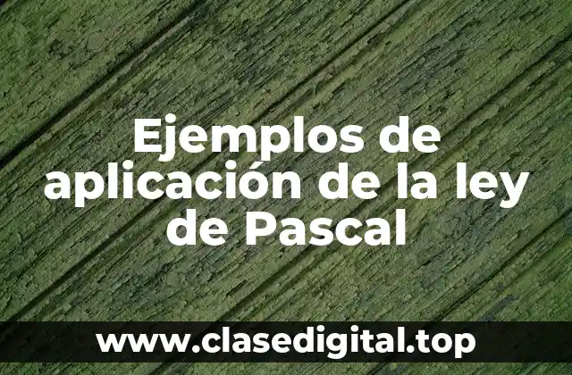 Ejemplos de aplicación de la ley de Pascal